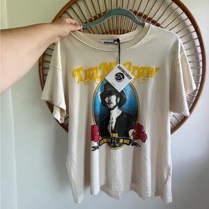 Daydreamer Cream Tee with Yellow and Blue Graphic